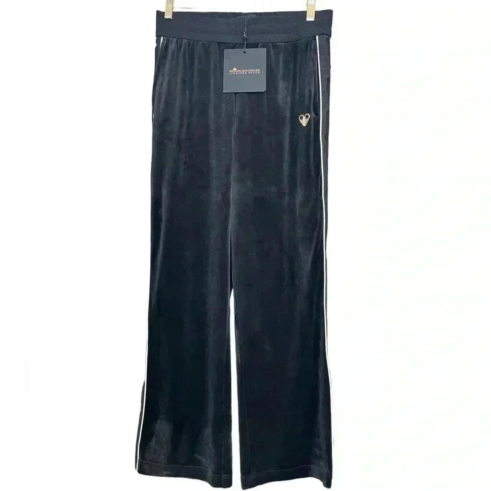 Moose Knuckles x Jennifer Meyer Black Velour Track Pant size S - Picture 1 of 10